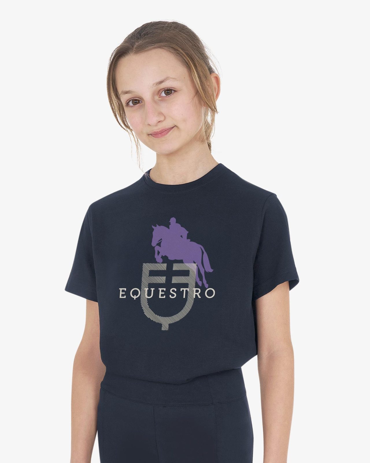 Kids' unisex Horse Jump Glossy cotton T-shirt