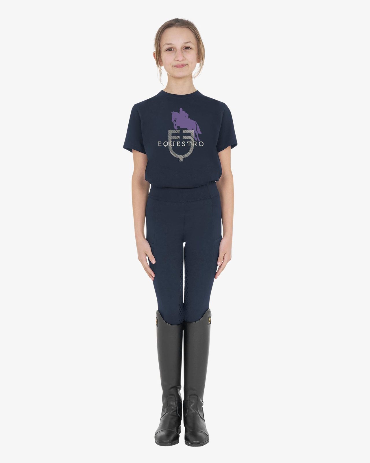 Kids' unisex Horse Jump Glossy cotton T-shirt
