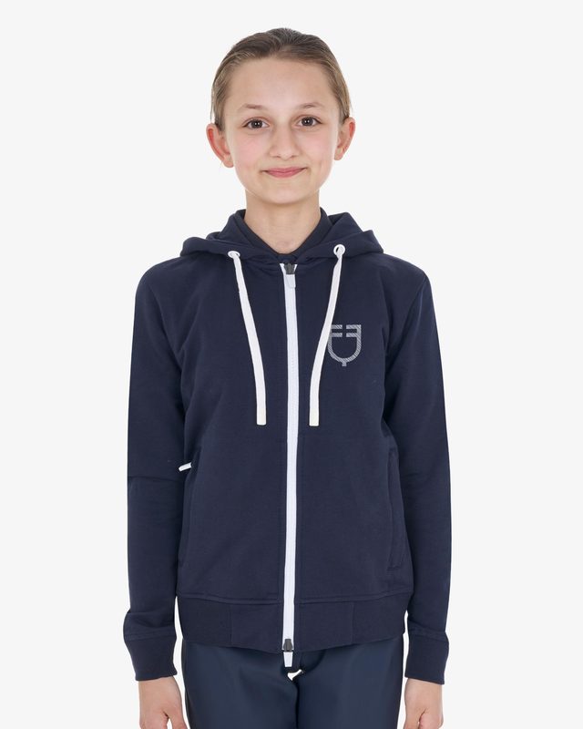 Felpa bambini unisex con cappuccio e zip frontale