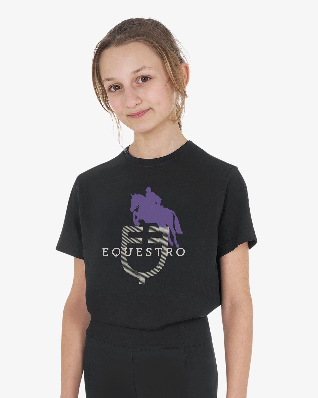Kids' unisex Horse Jump Glossy cotton T-shirt
