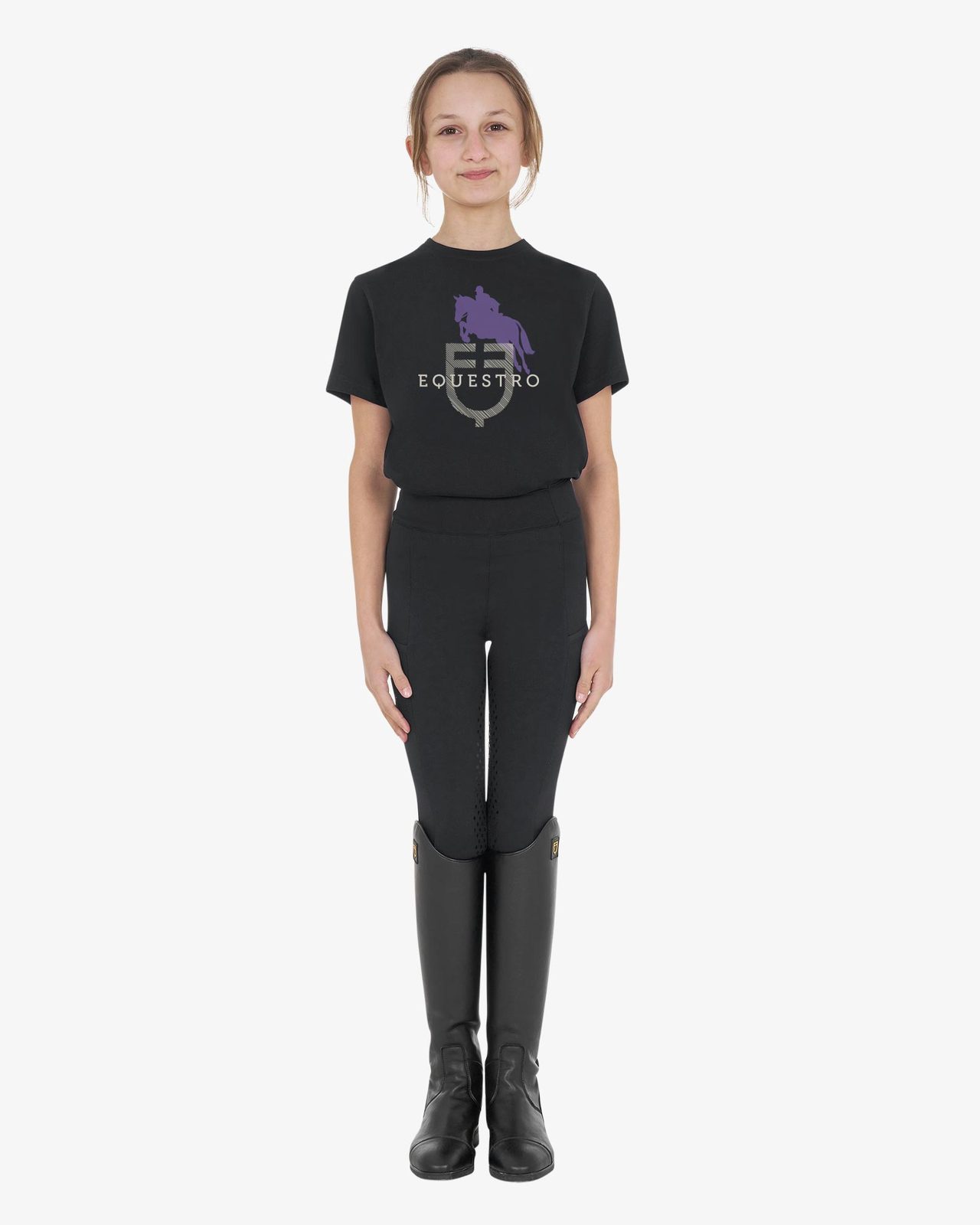 Kids' unisex Horse Jump Glossy cotton T-shirt
