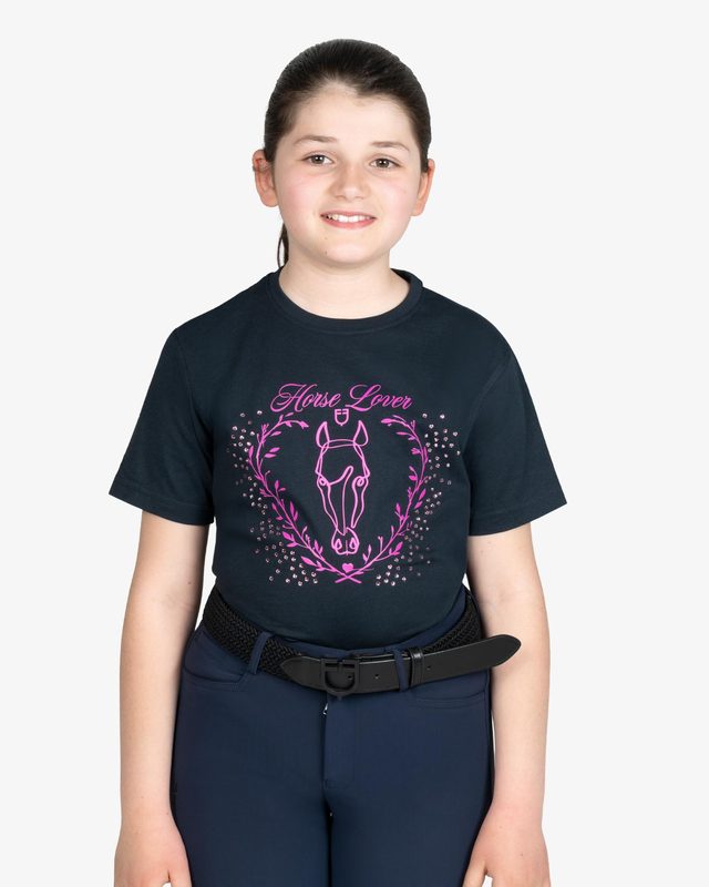 T-shirt bambina Horse Lover in cotone