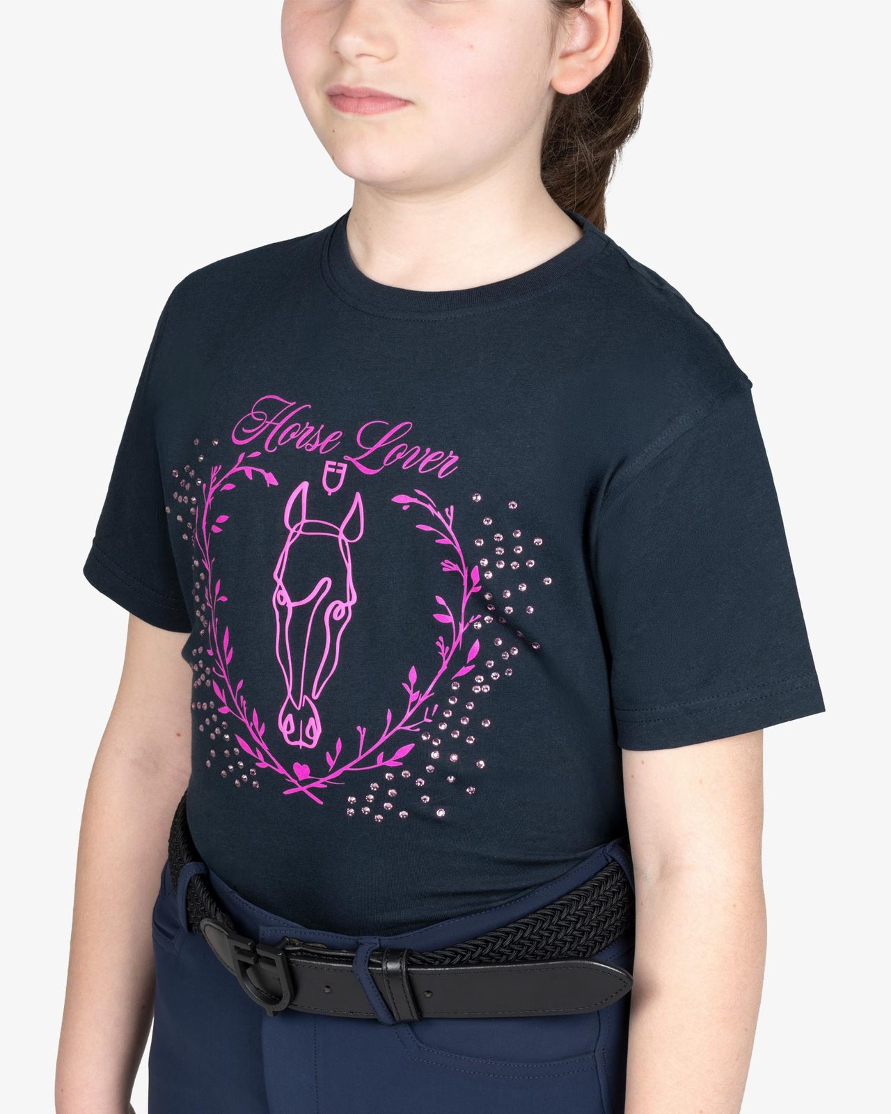 T-shirt bambina Horse Lover in cotone