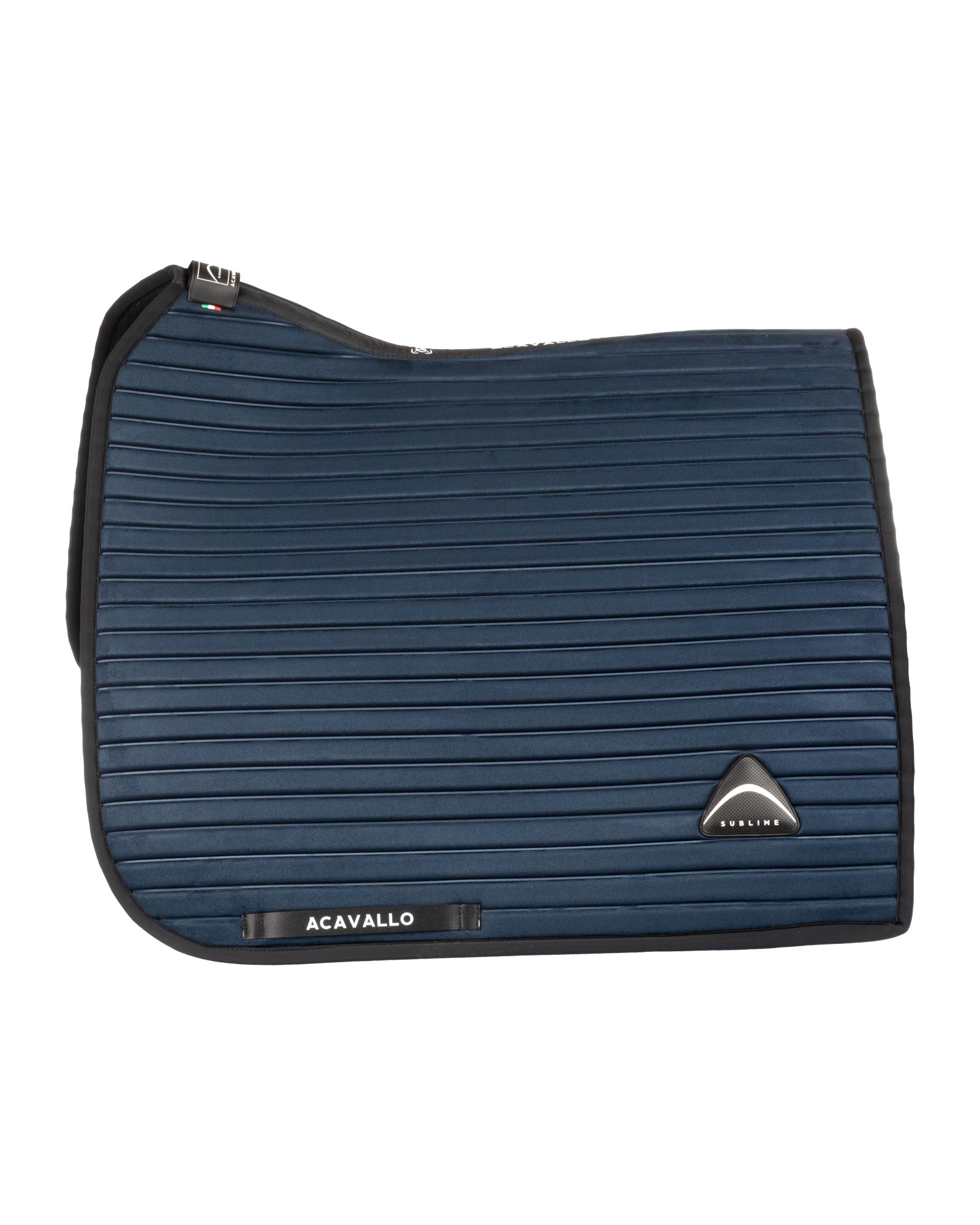 Sublime striped dressage saddle pad in technical fabric