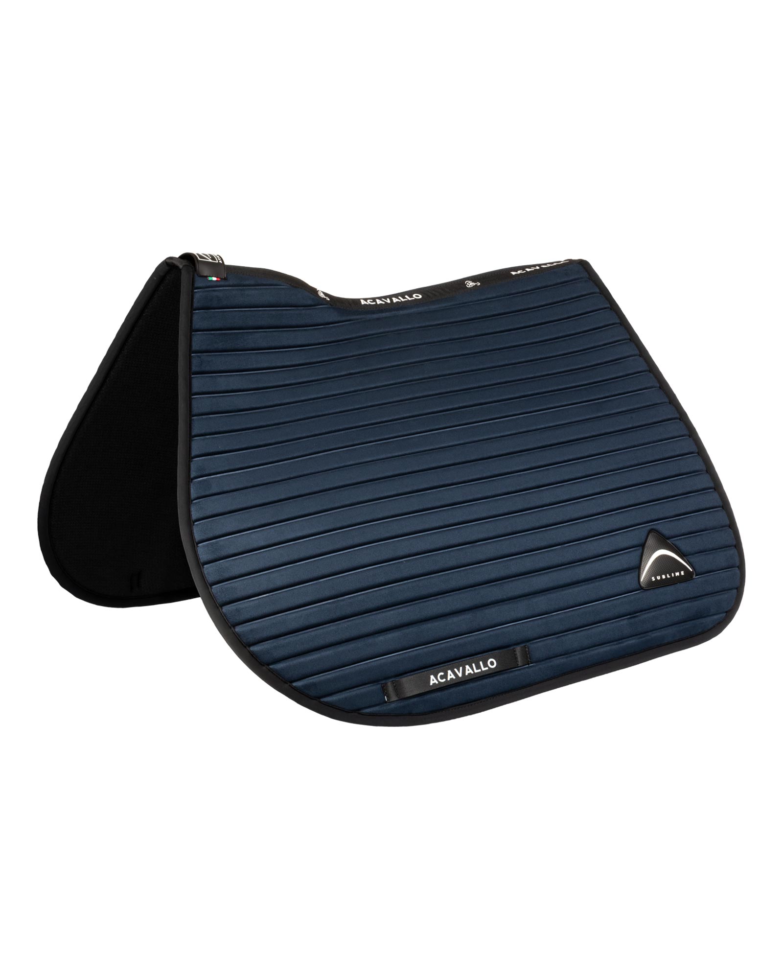 Sublime striped jumping saddle pad in suede