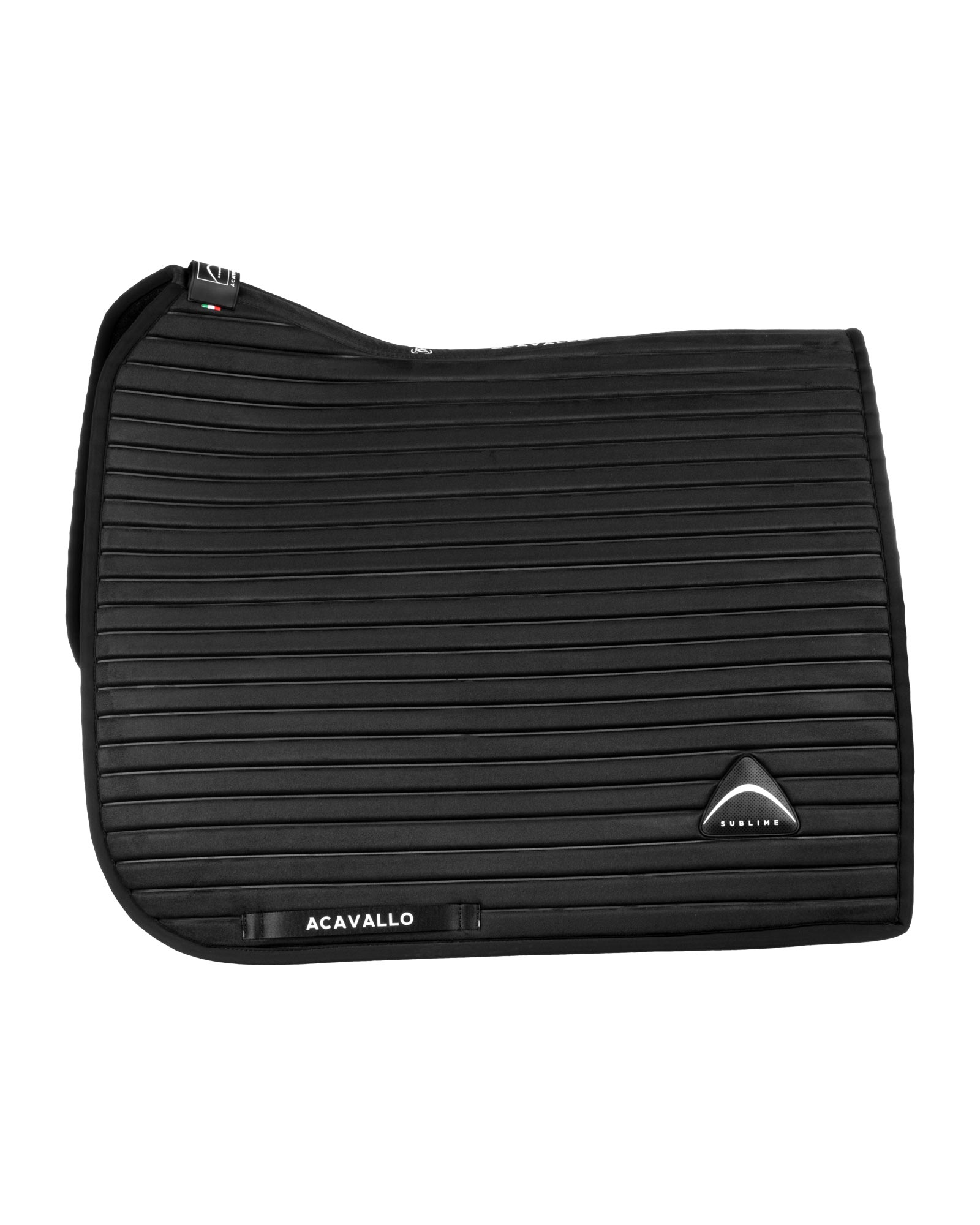Sublime striped dressage saddle pad in technical fabric