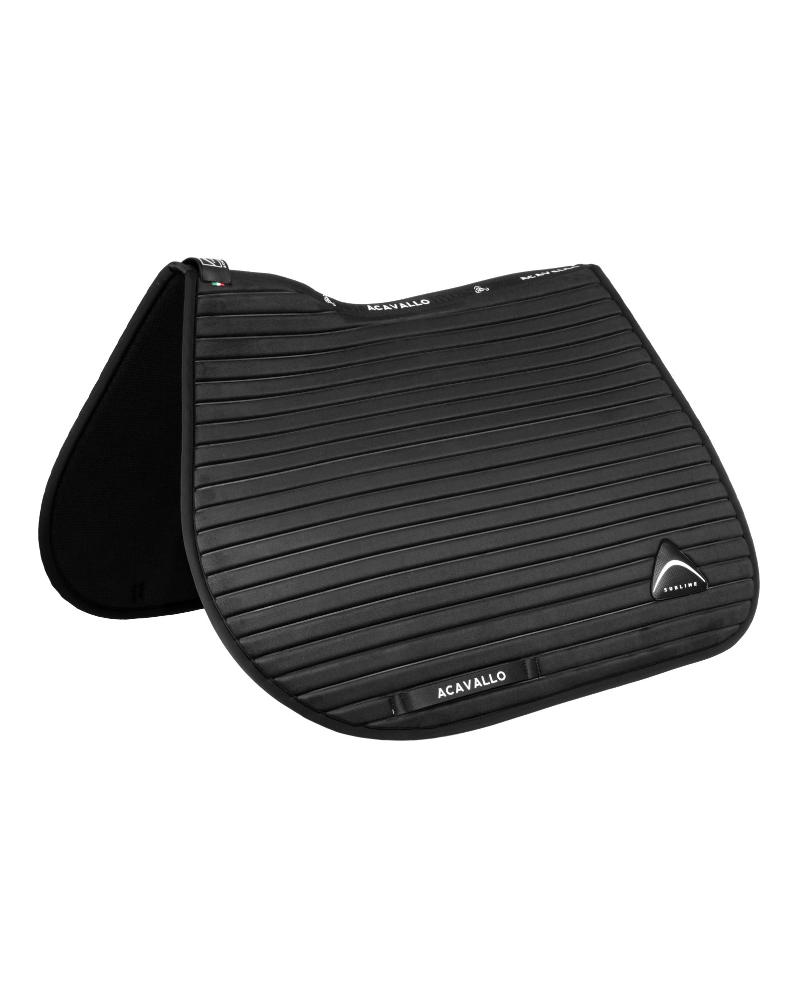 Sublime striped jumping saddle pad in suede