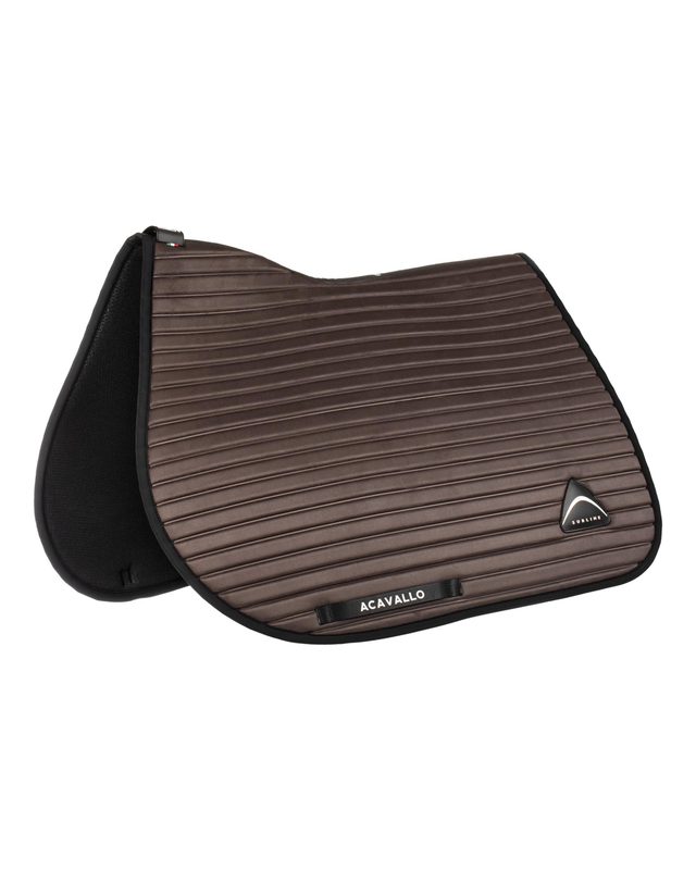 Sublime striped jumping saddle pad in suede