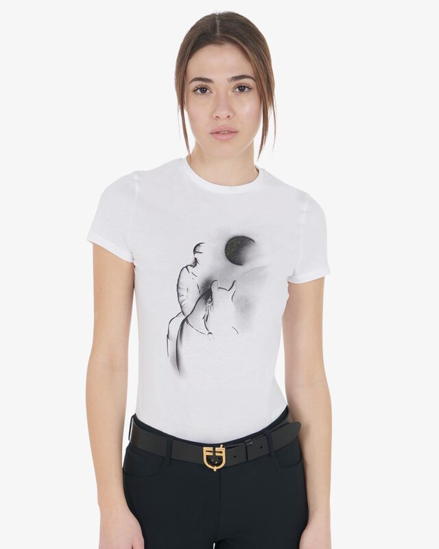 Women's slim fit T-shirt moonlight print