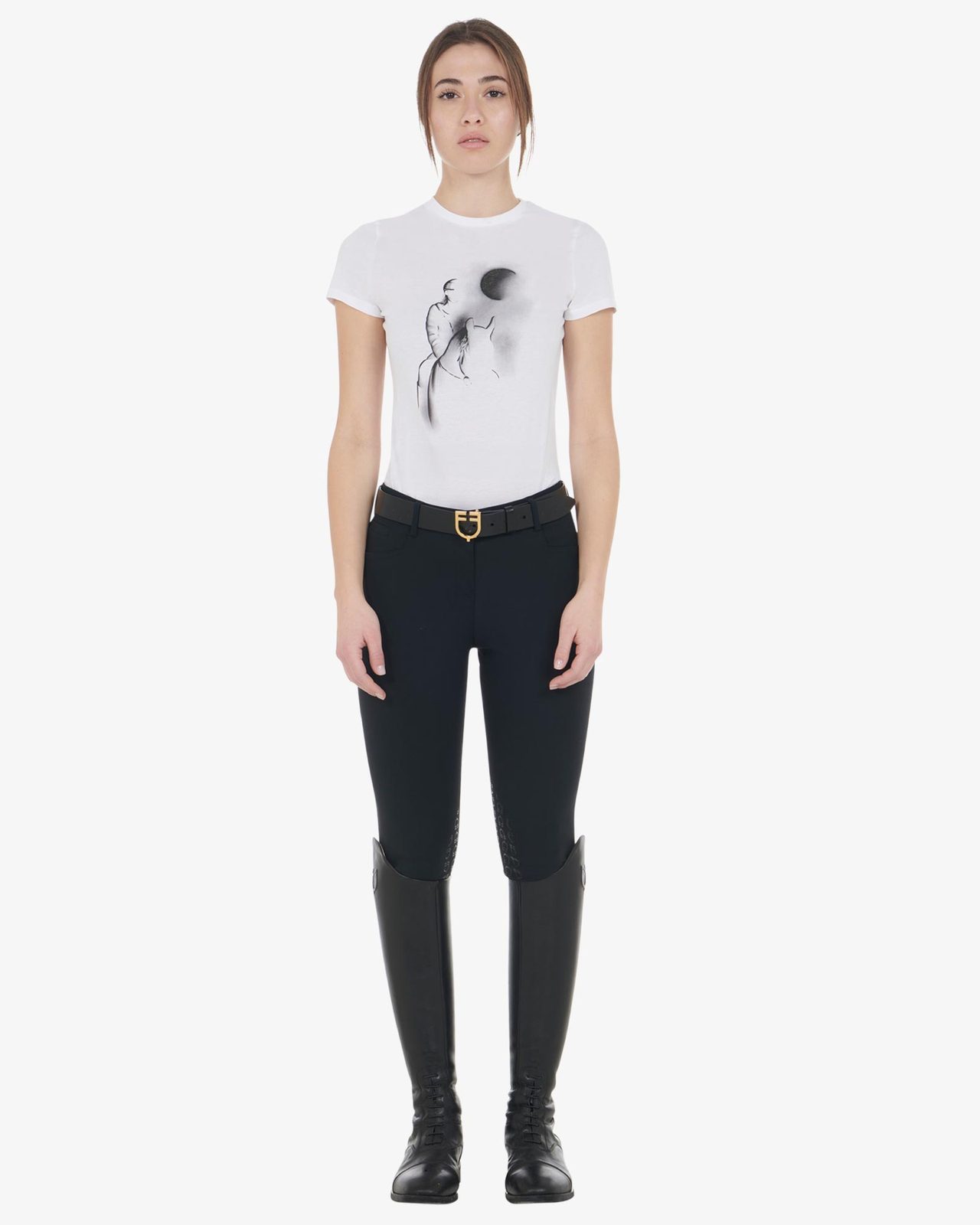 Women's slim fit T-shirt moonlight print