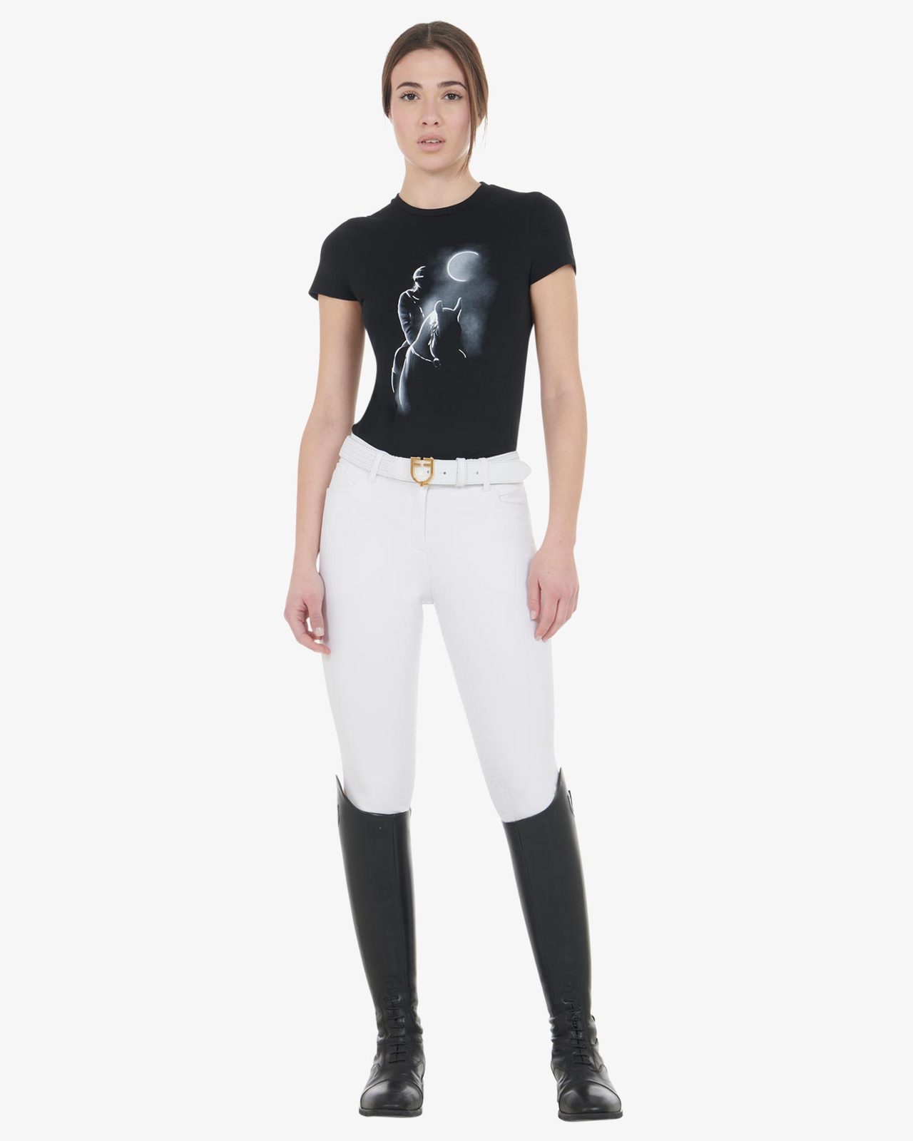 Women's slim fit T-shirt moonlight print