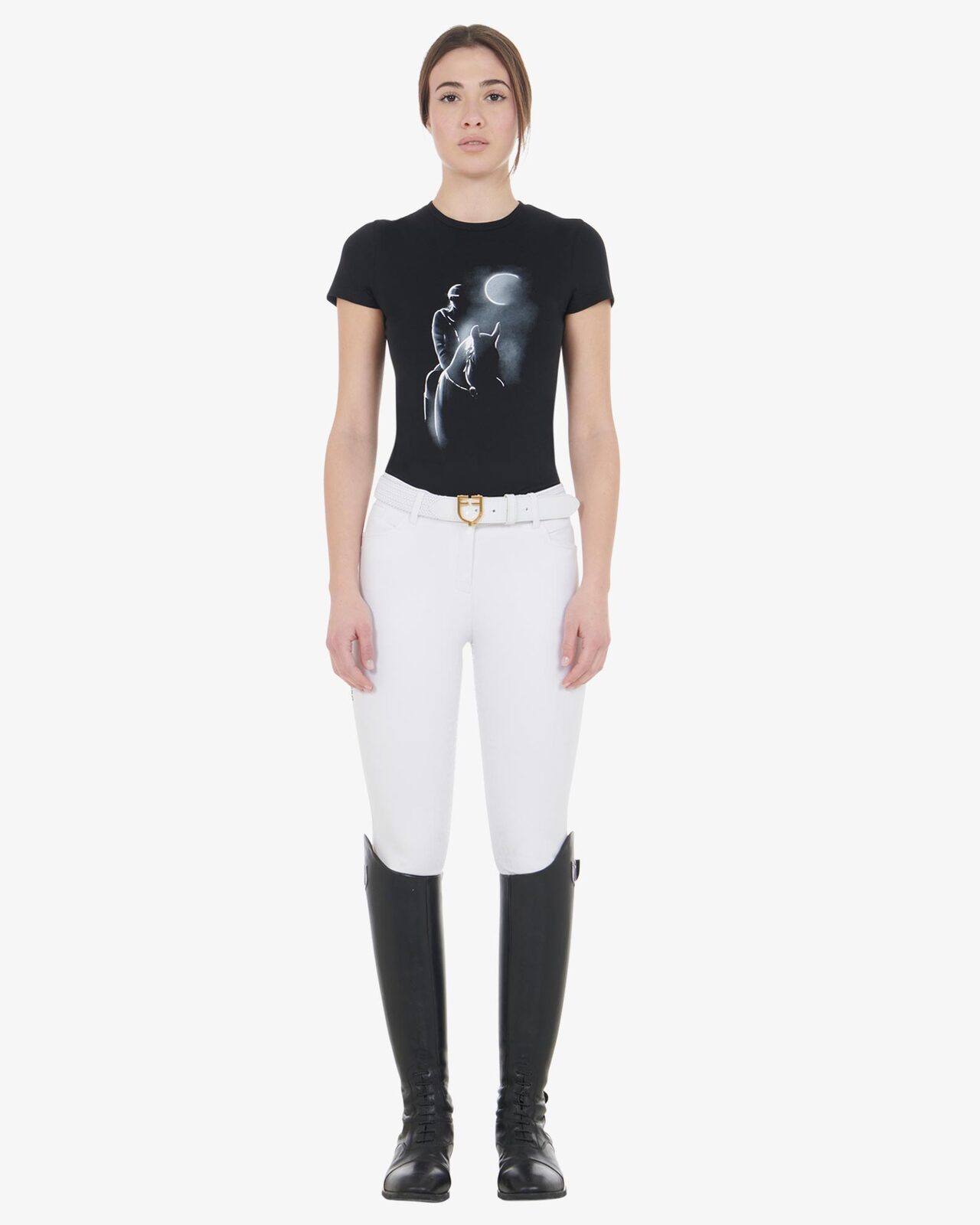 Women's slim fit T-shirt moonlight print