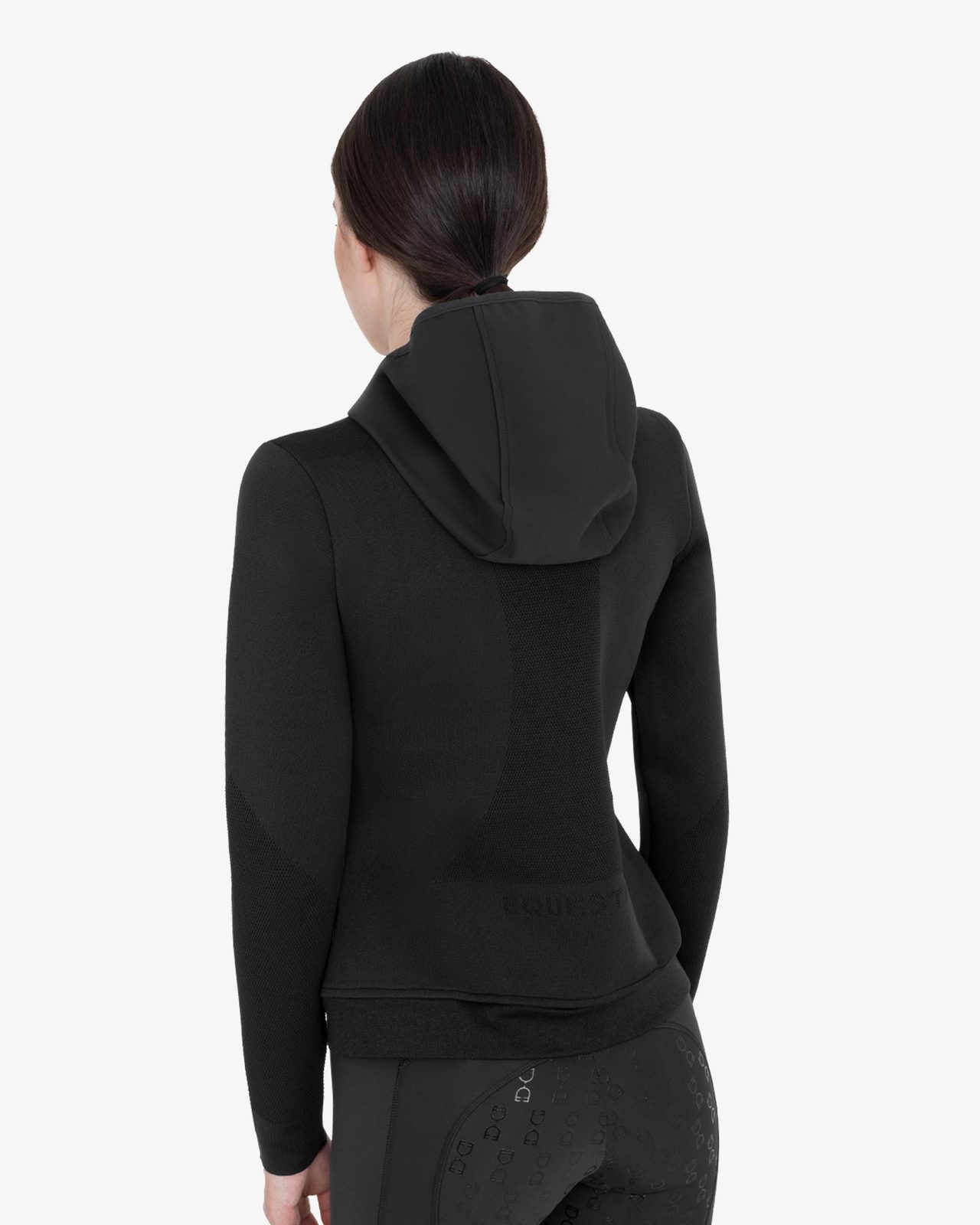 Felpa tecnica donna con cappuccio e inserti micro mesh
