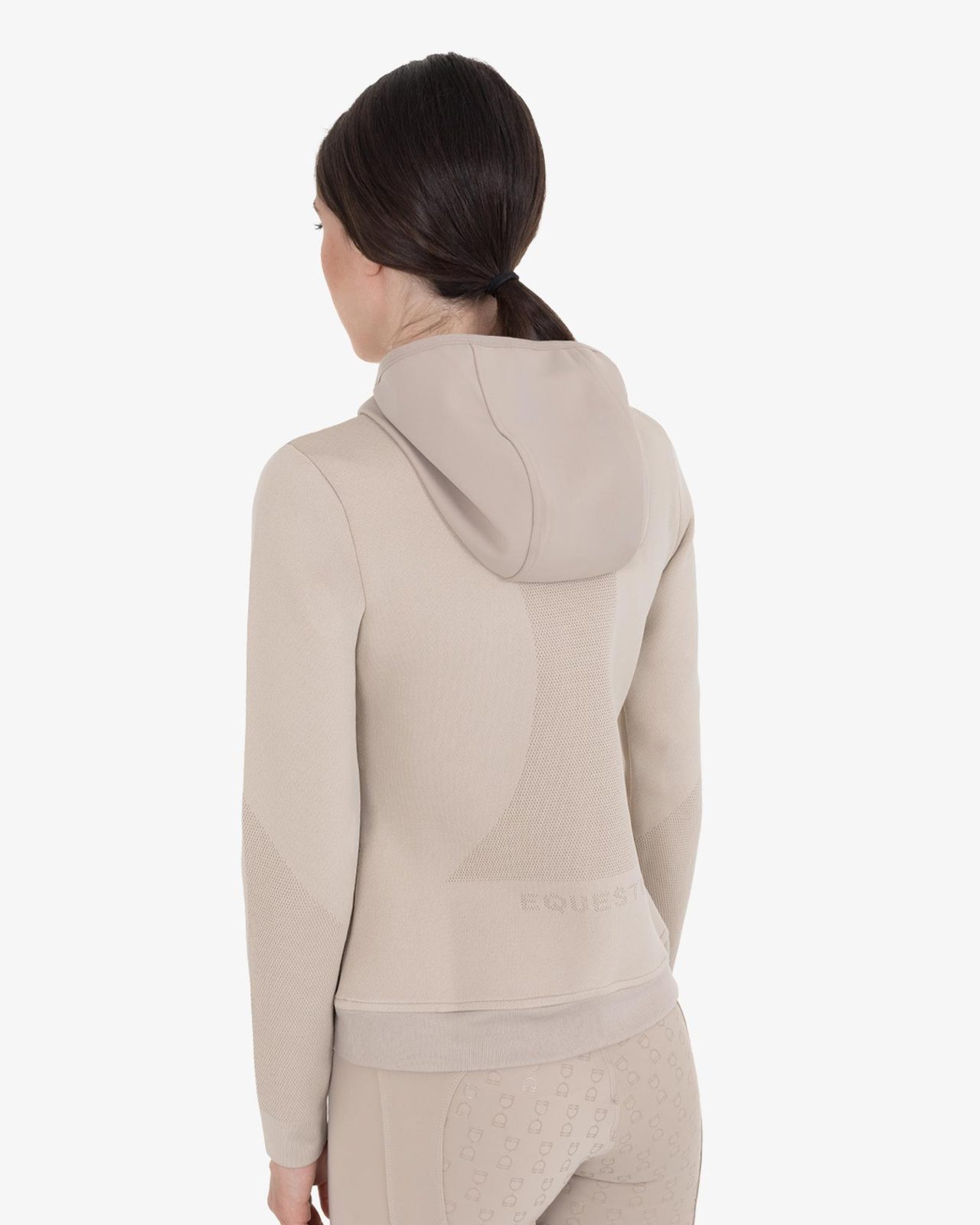 Felpa tecnica donna con cappuccio e inserti micro mesh