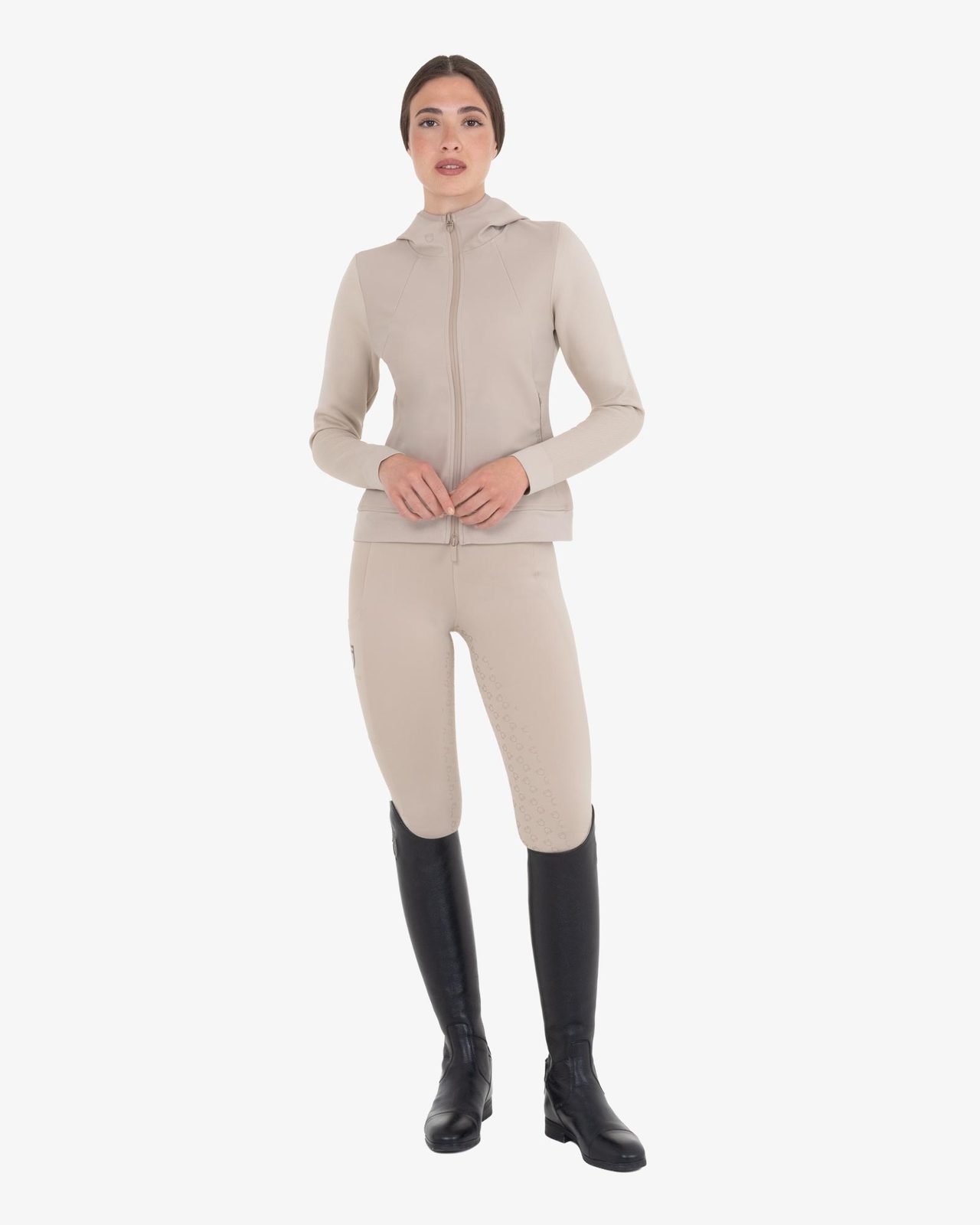 Felpa tecnica donna con cappuccio e inserti micro mesh