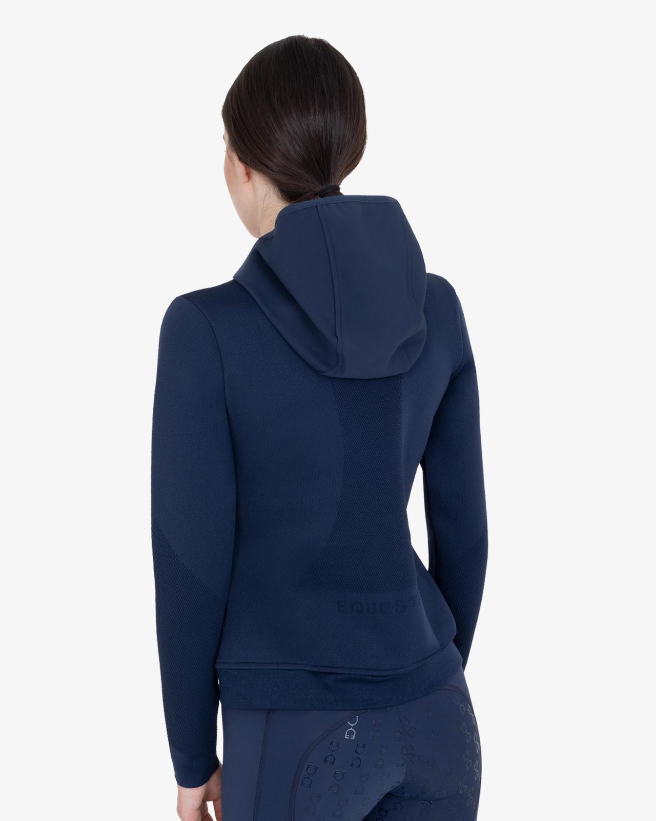 Felpa tecnica donna con cappuccio e inserti micro mesh