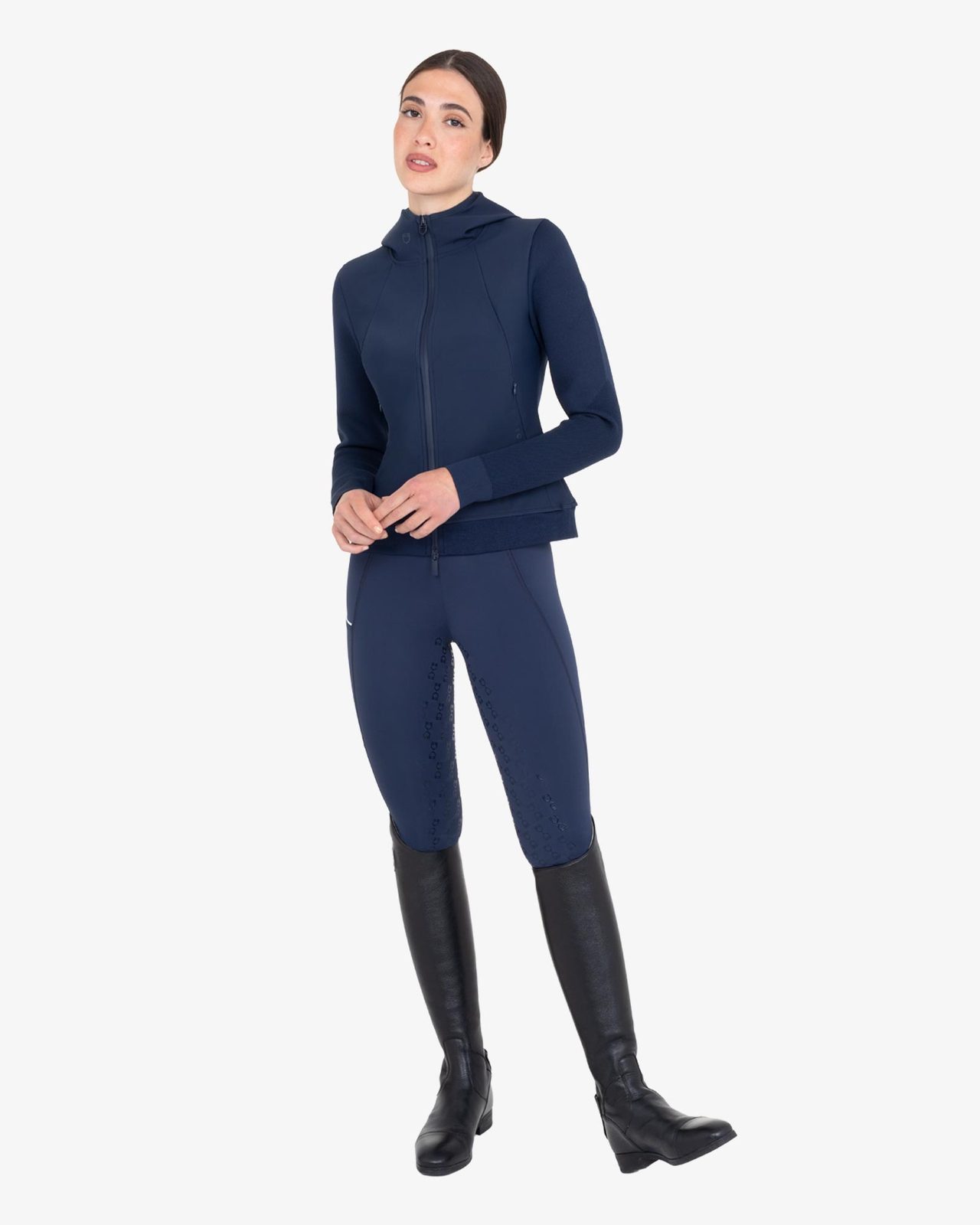 Felpa tecnica donna con cappuccio e inserti micro mesh
