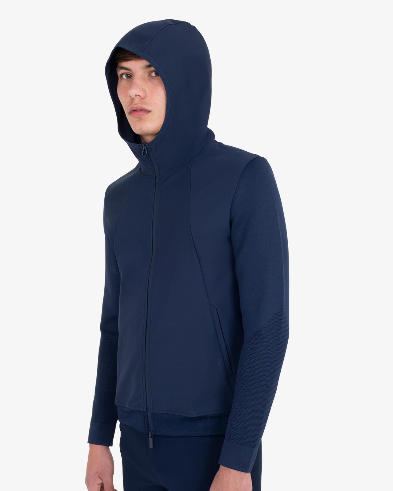 Felpa tecnica uomo con cappuccio e inserti micro mesh
