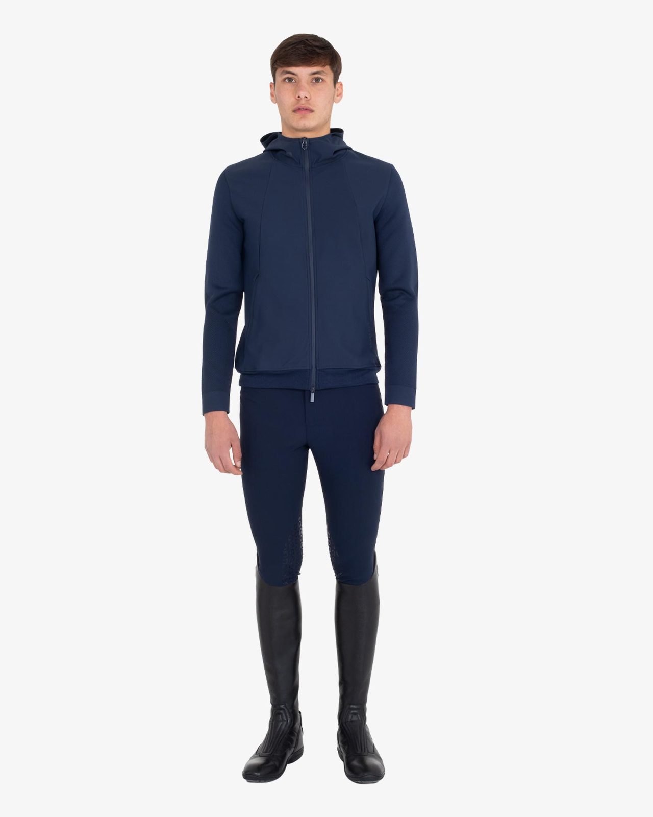 Felpa tecnica uomo con cappuccio e inserti micro mesh