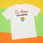T-shirt unisex bianca Io Amo senza frontiere