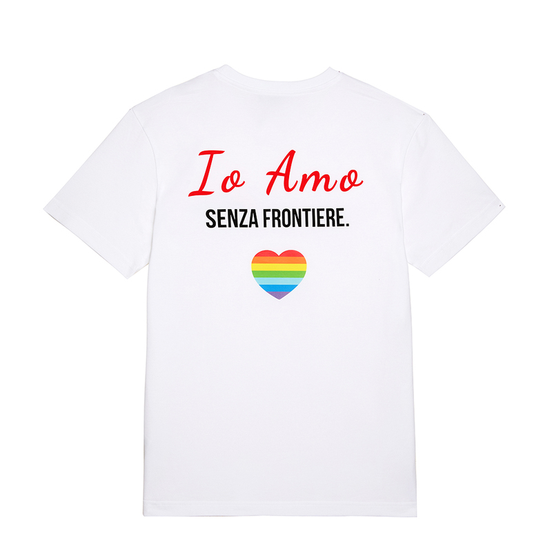 T-shirt unisex bianca Io Amo senza frontiere