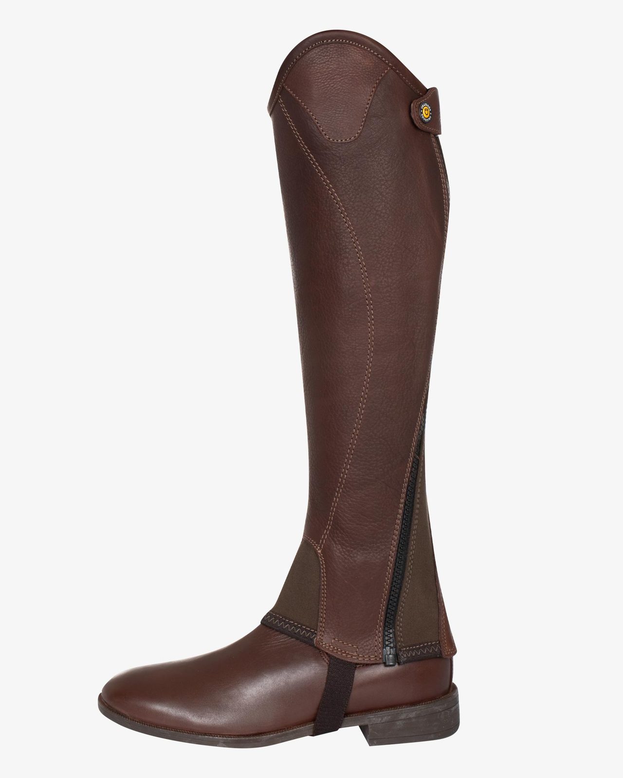 Unisex soft leather gaiters with side zip