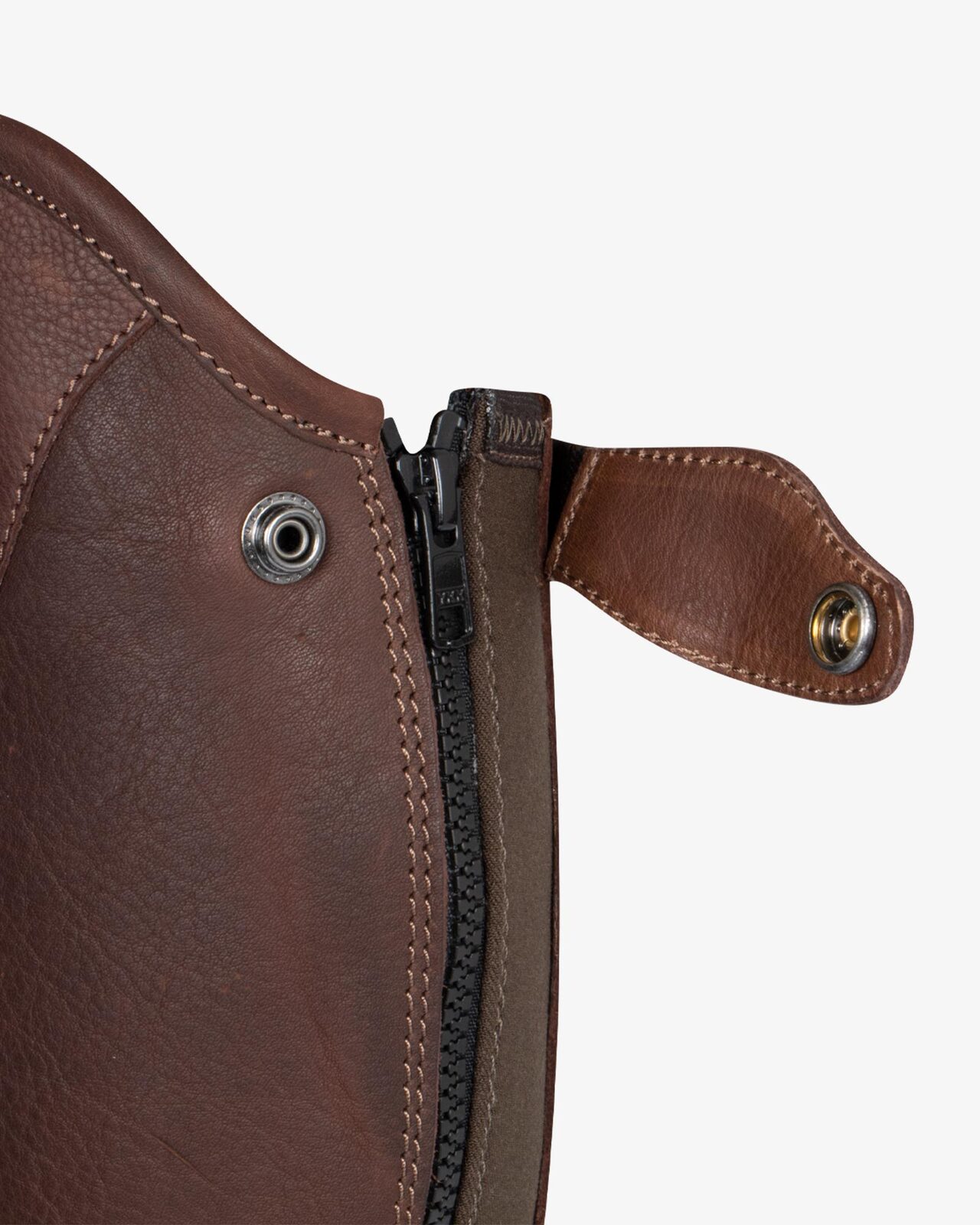 Unisex soft leather gaiters with side zip