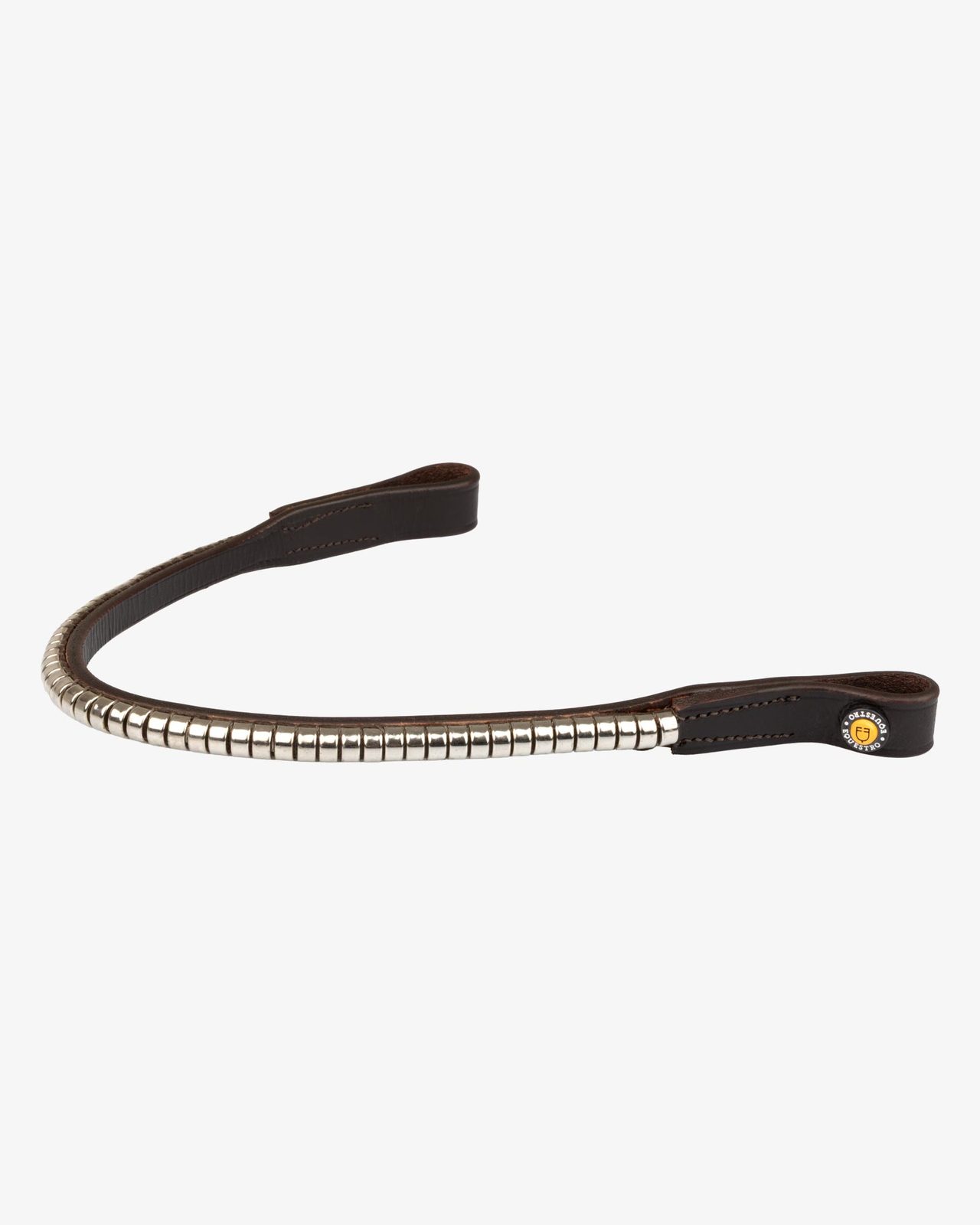 Leather browband with silver clincher