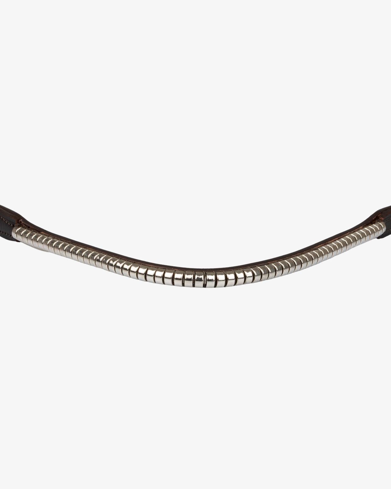 Leather browband with silver clincher