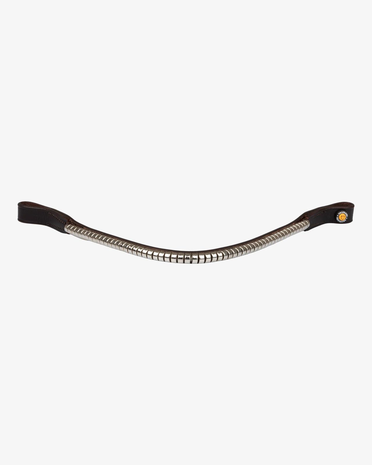 Leather browband with silver clincher