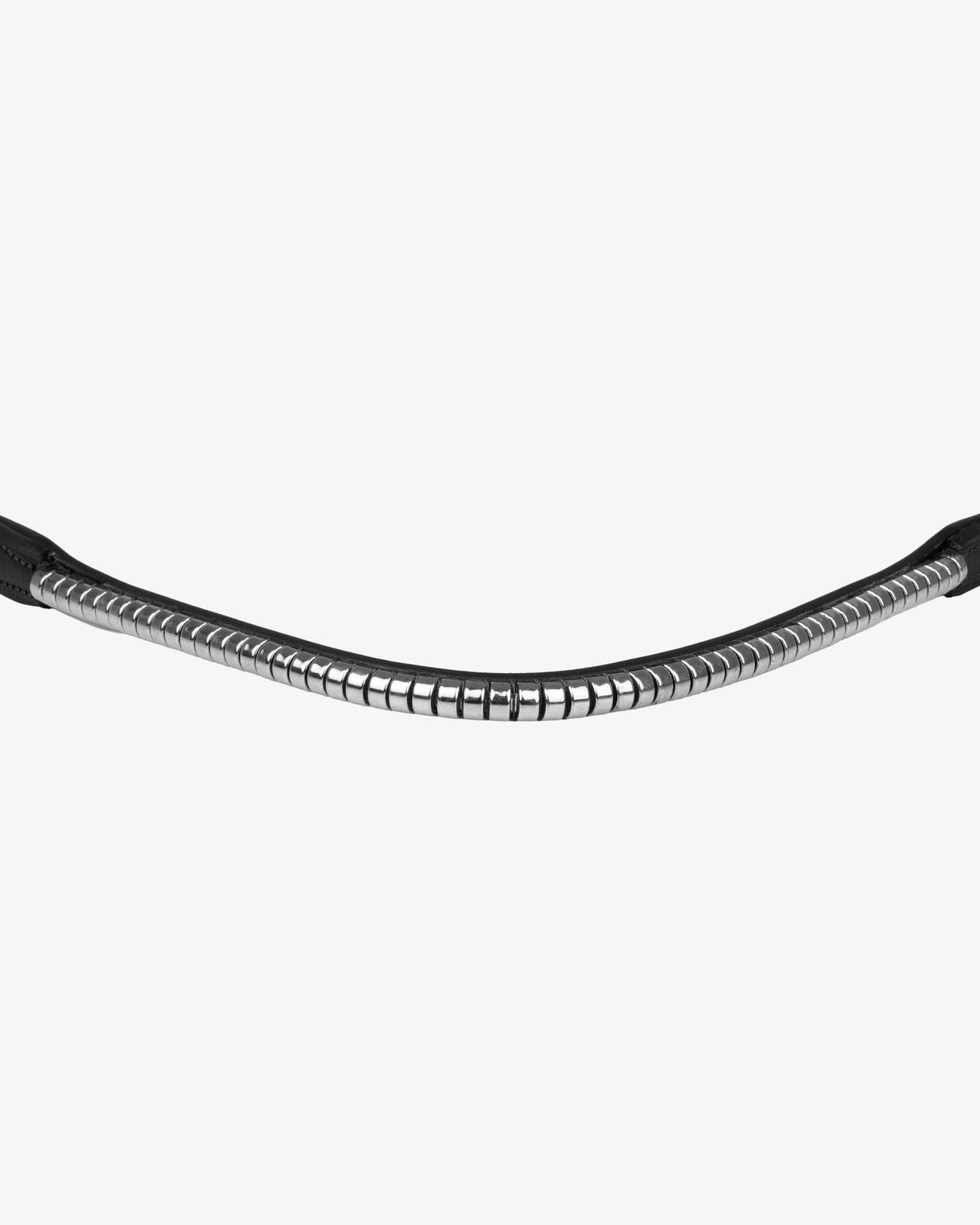 Leather browband with silver clincher