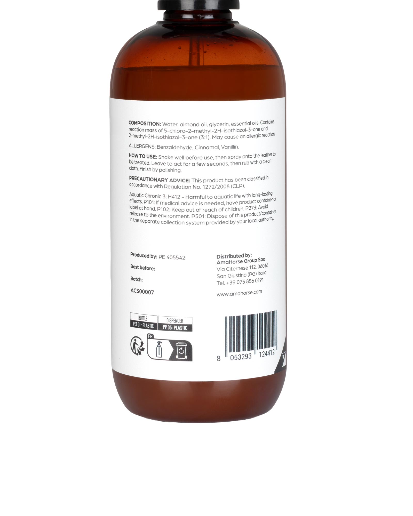 Almond leather soap 500ml (glycerin)