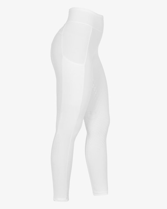 Women's leggings with perforated decorations