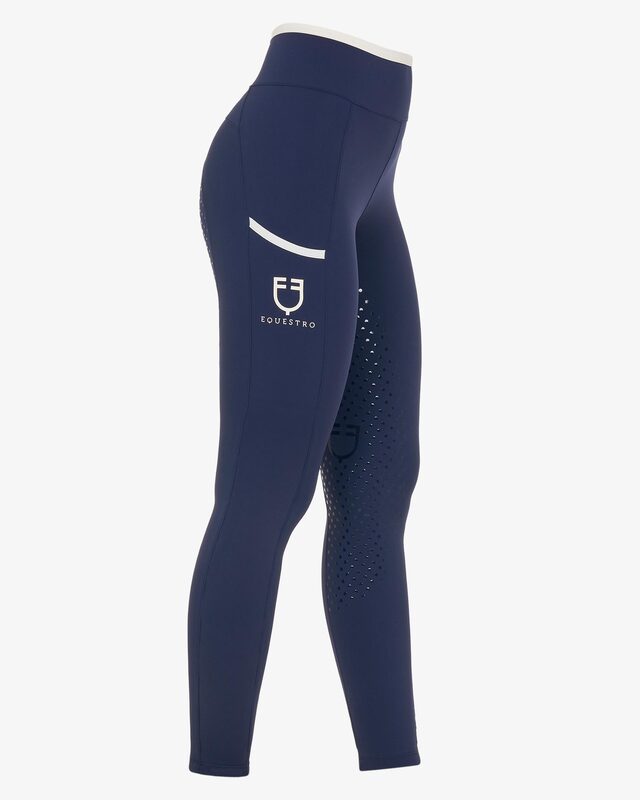 Women's leggings with perforated decorations