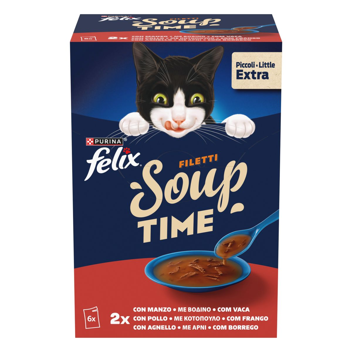 FELIX Soup Time Filetti Selezioni Deliziose 6x48g Manzo Pollo Agnello