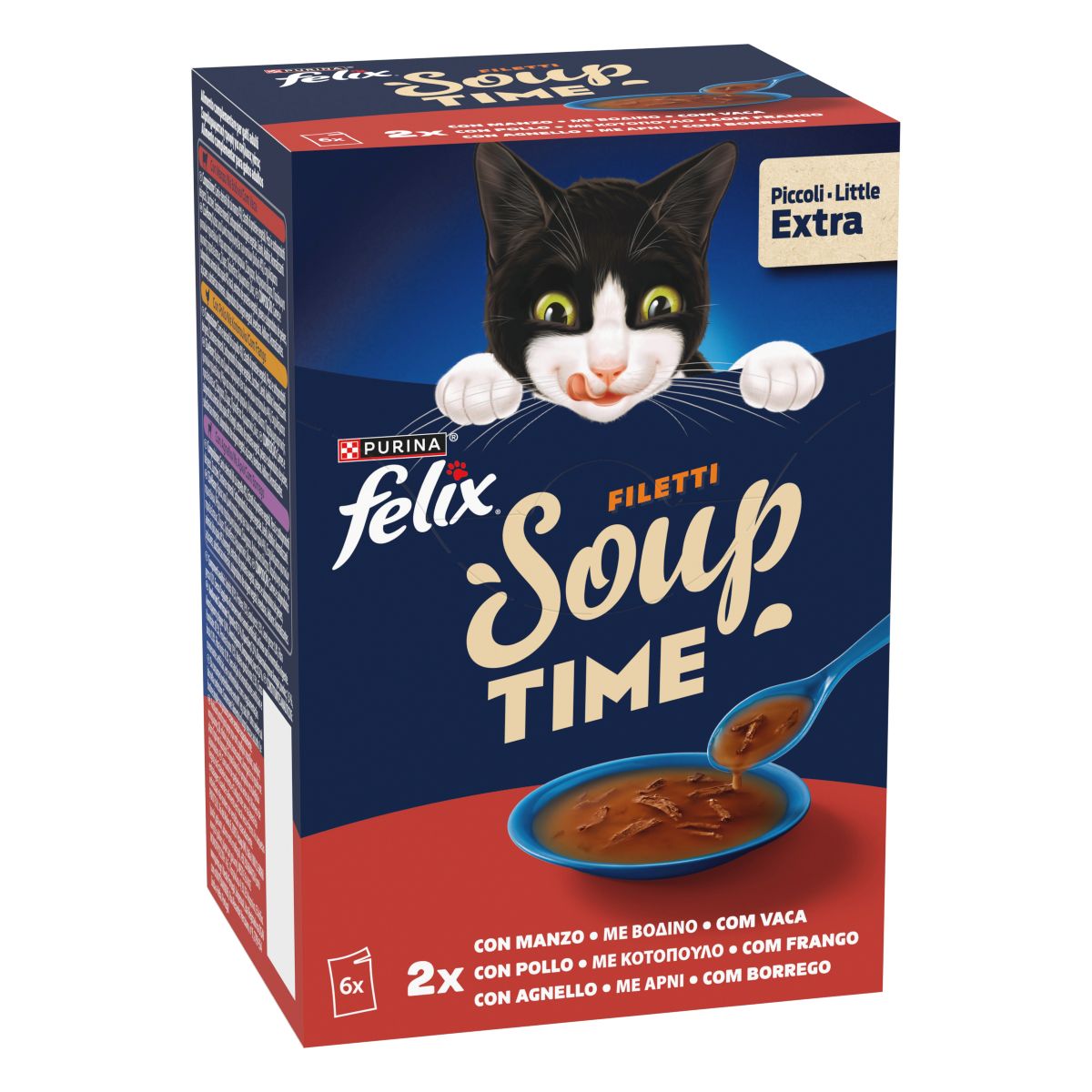 FELIX Soup Time Filetti Selezioni Deliziose 6x48g Manzo Pollo Agnello