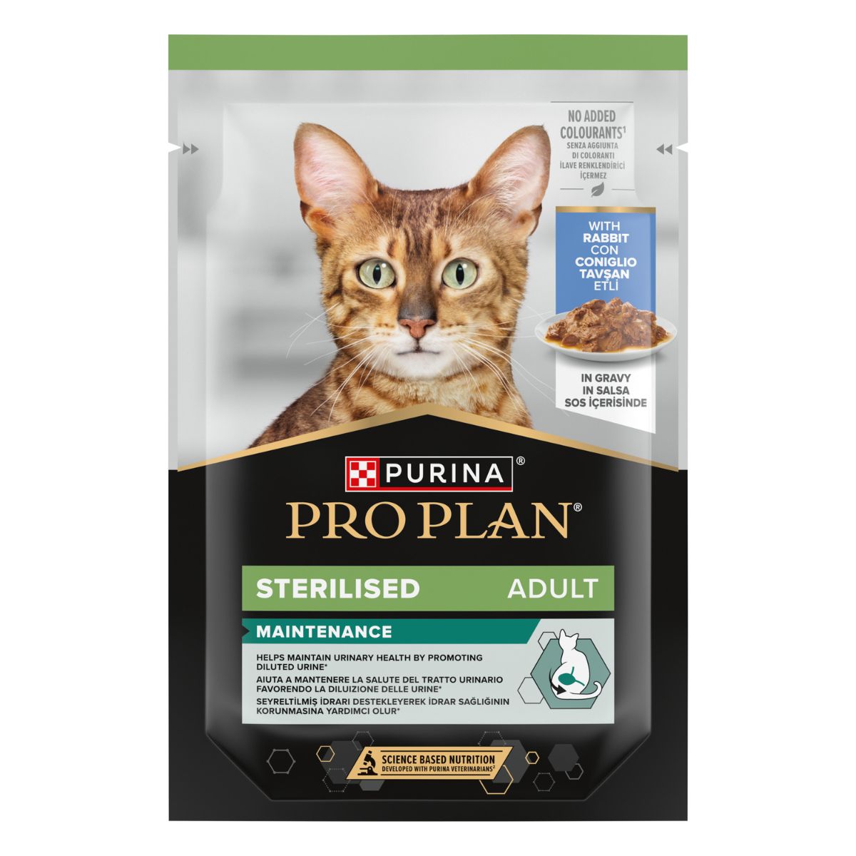 PURINA® PRO PLAN® Adult STERILISED MAINTENANCE con coniglio in salsa
