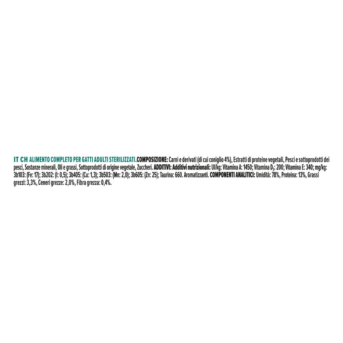 PURINA® PRO PLAN® Adult STERILISED MAINTENANCE con coniglio in salsa