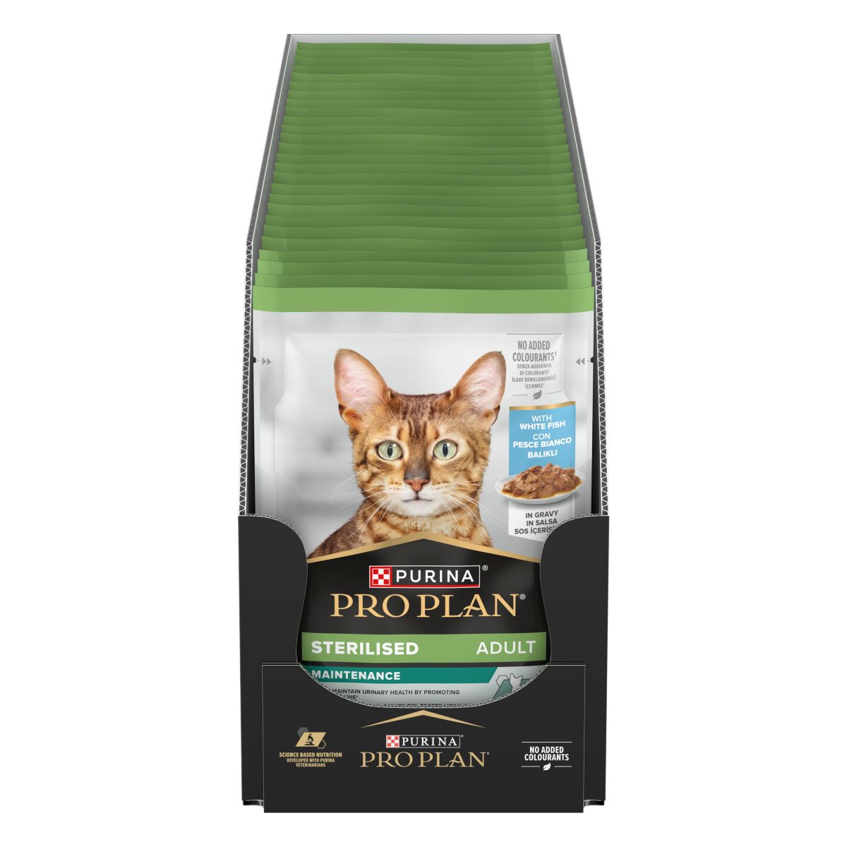 PURINA® PRO PLAN® Adult STERILISED MAINTENANCE con pesce bianco in salsa