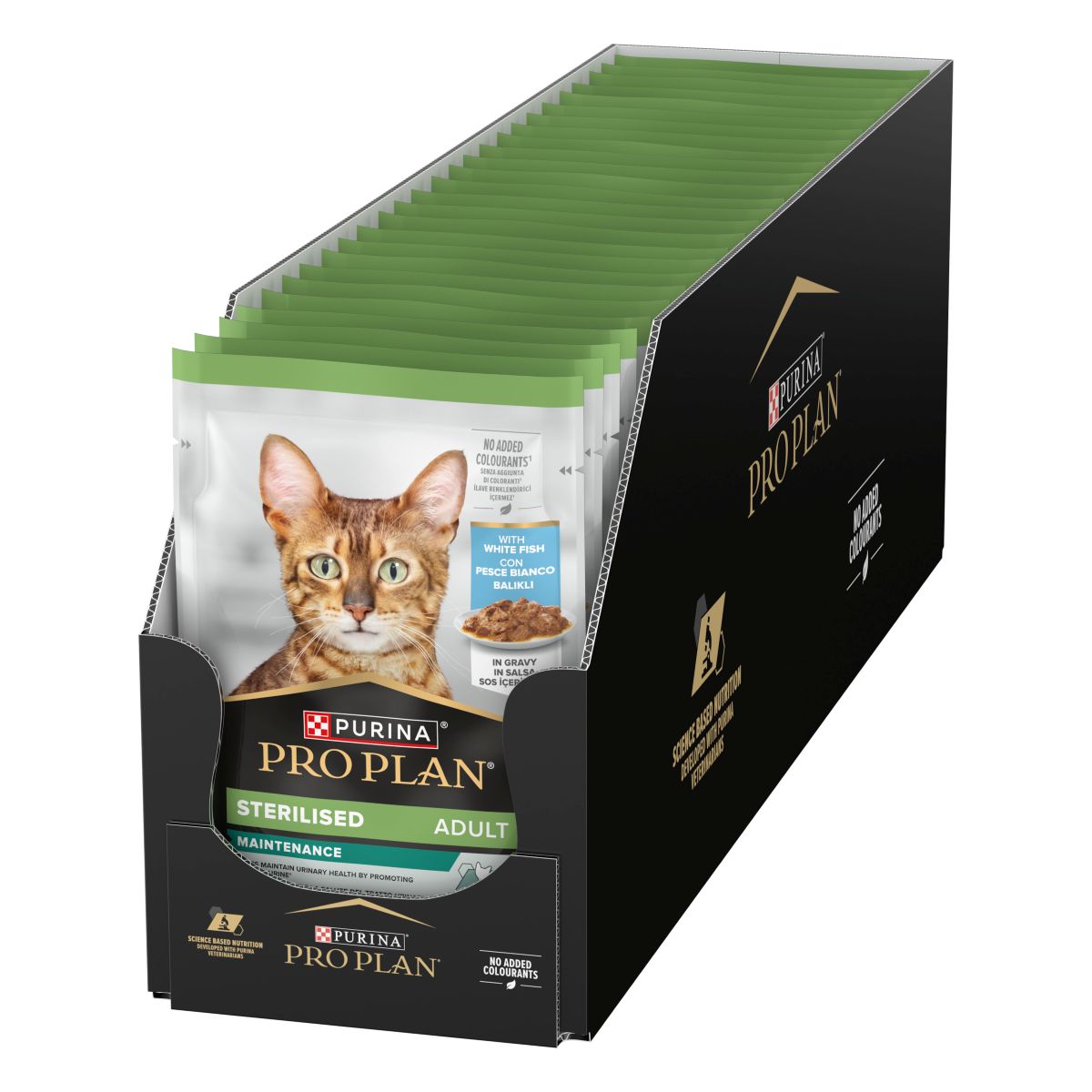 PURINA® PRO PLAN® Adult STERILISED MAINTENANCE con pesce bianco in salsa