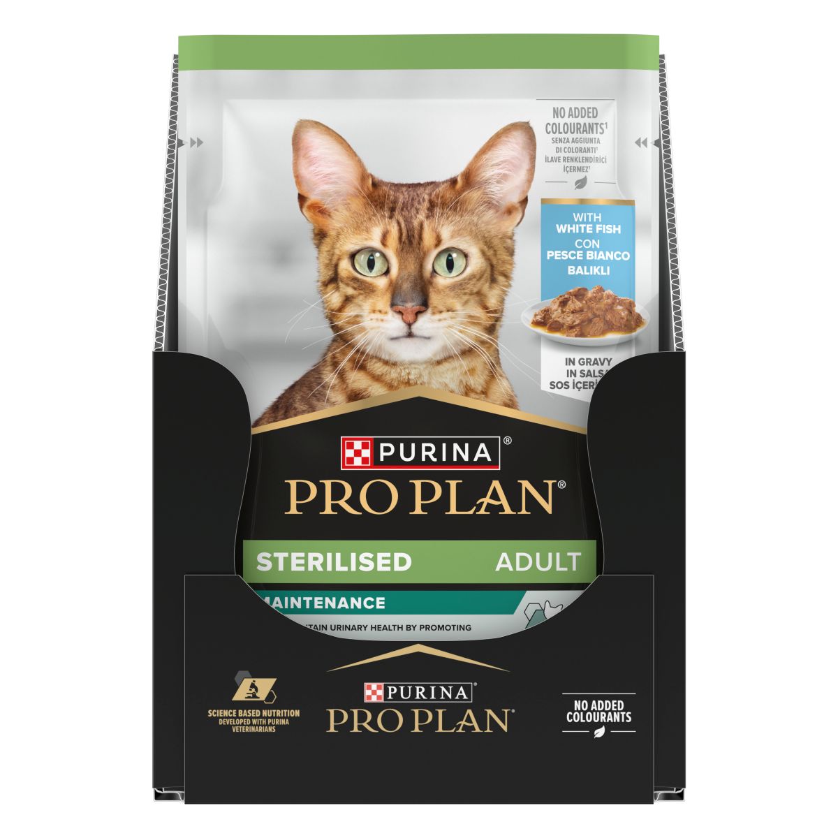 PURINA® PRO PLAN® Adult STERILISED MAINTENANCE con pesce bianco in salsa