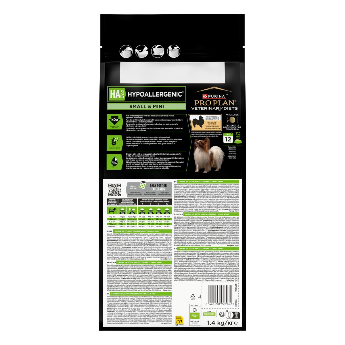 PURINA PRO PLAN VETERINARY DIETS HA - HYPOALLERGENIC secco cane, small&mini
