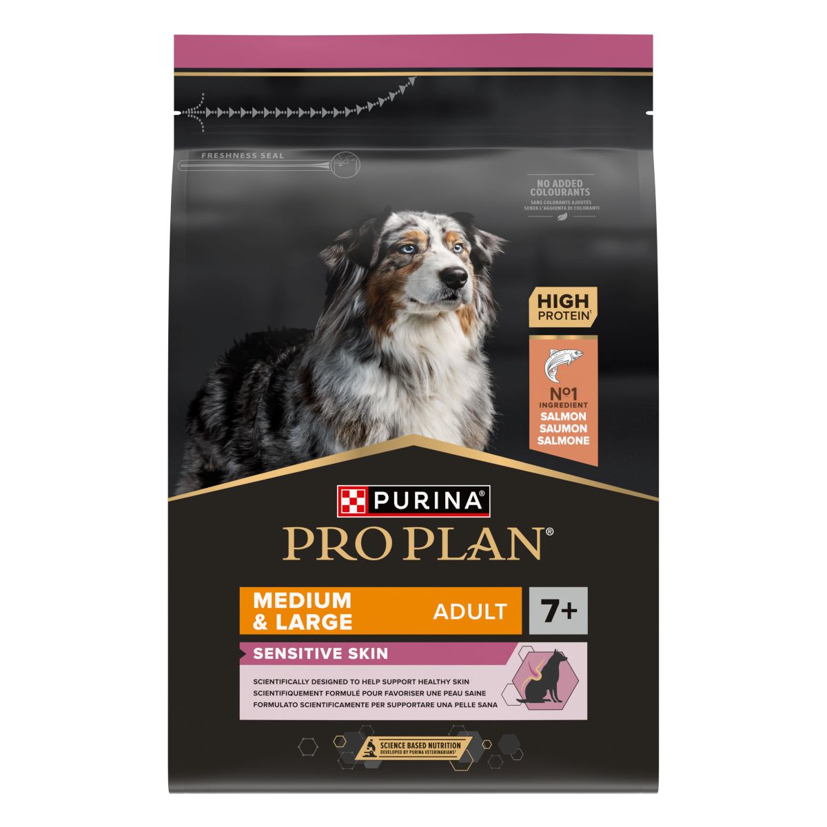Purina Pro Plan Medium & Large Adult 7+ Sensitive Skin Ricco In Salmone
