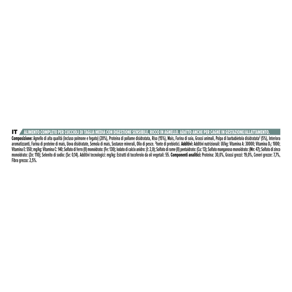 Purina Pro Plan Medium Puppy Sensitive Digestion Ricco In Agnello
