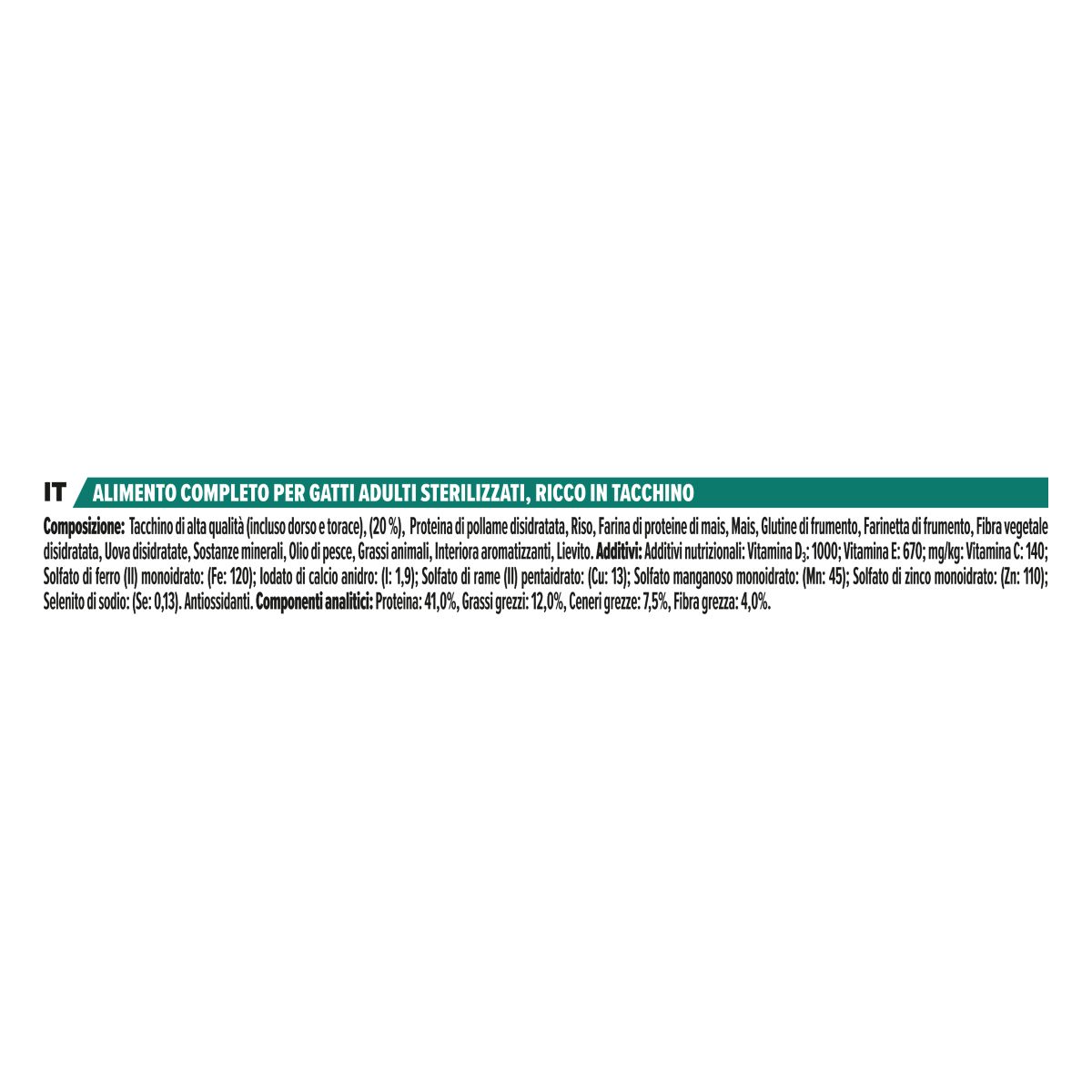PURINA PRO PLAN® Sterilised Adult 1+ Renal Plus Ricco In Tacchino