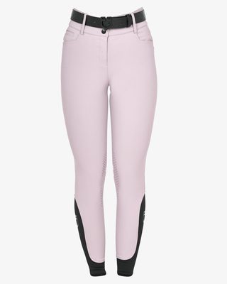 Women's high-waisted breeches with rhinestone logo