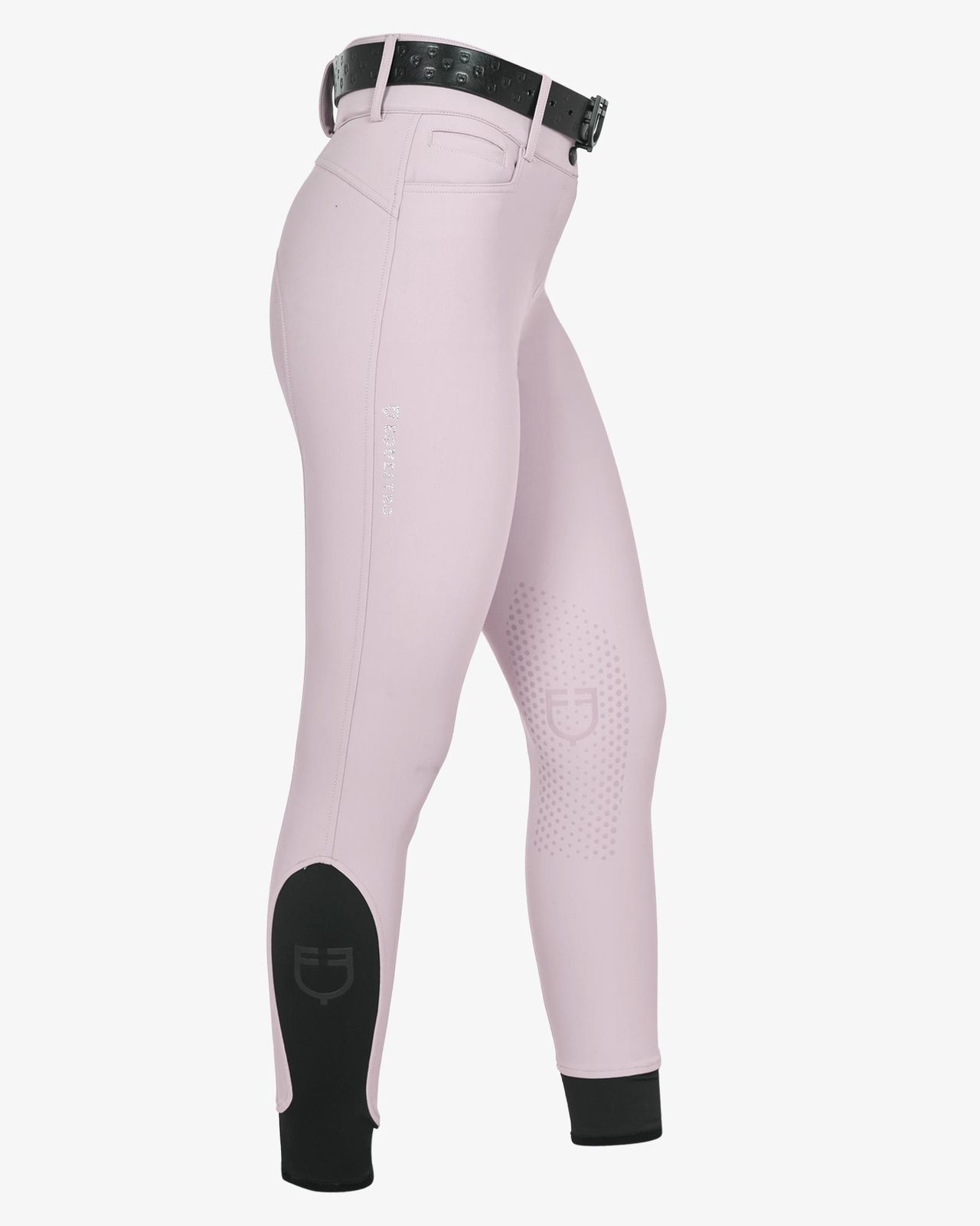 Women's high-waisted breeches with rhinestone logo
