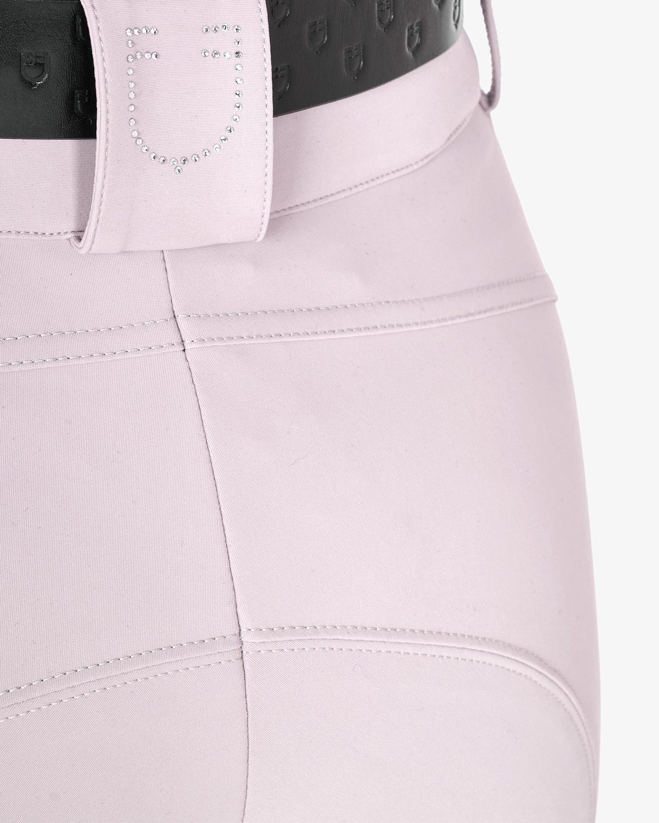Women's high-waisted breeches with rhinestone logo