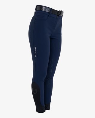 Women's high-waisted full-grip breeches with rhinestone logo