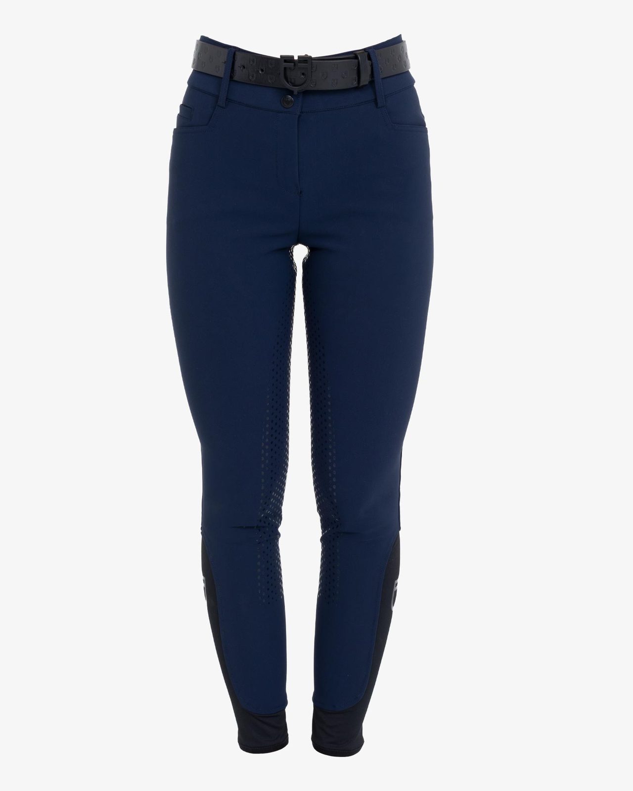 Women's high-waisted full-grip breeches with rhinestone logo